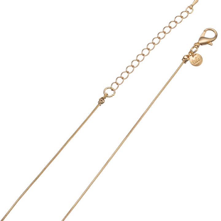 LesliiLange Necklace Natural Stone Drop Blue Gold for wholesale on Faire2