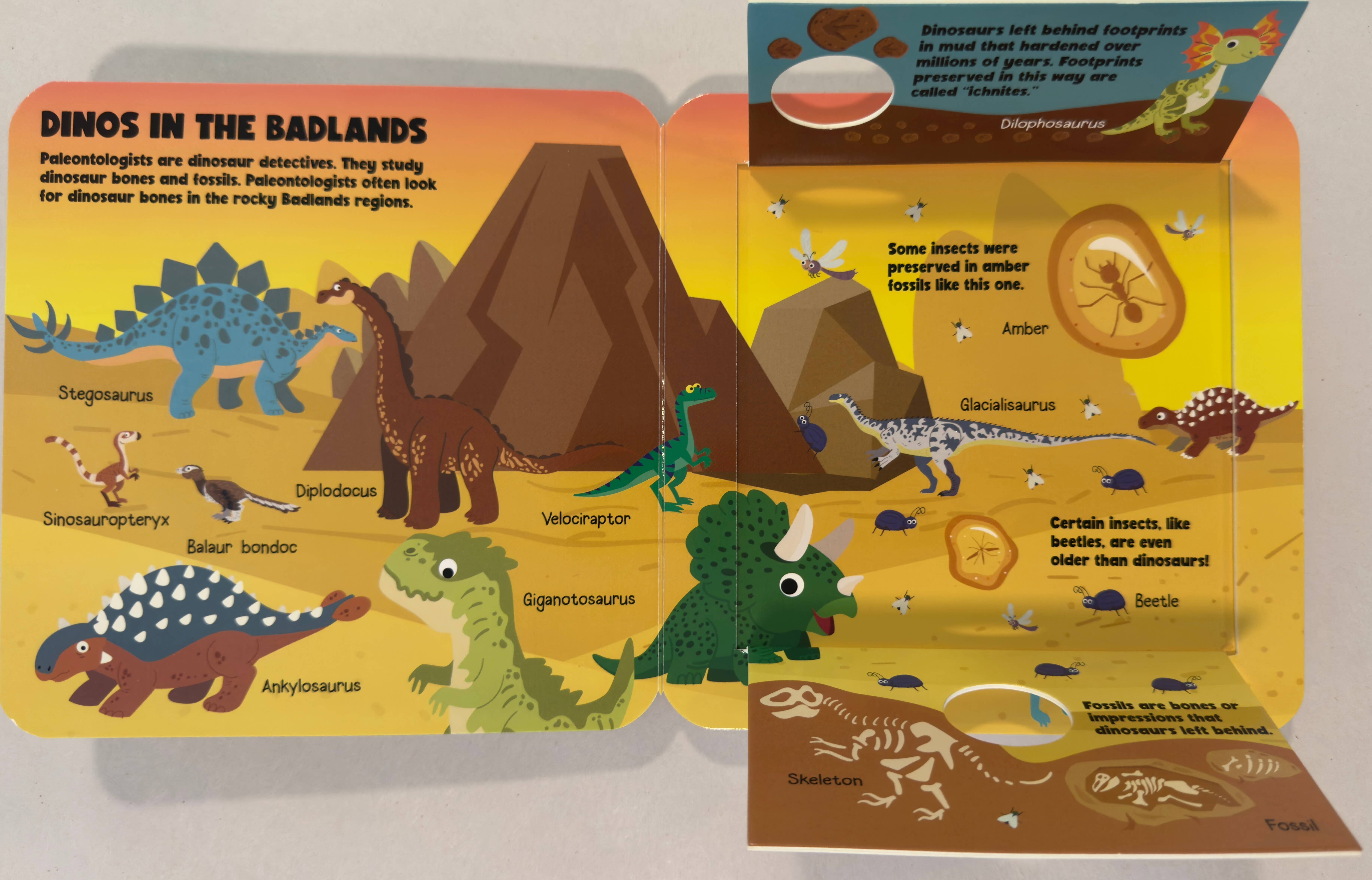 Taffy Tales Inc. - Vente Livre pour bébés et tout-petits (jusqu'à 2 ans) - Dinosaures Flaps Amusants (un livre cartonné à rabats épais)3