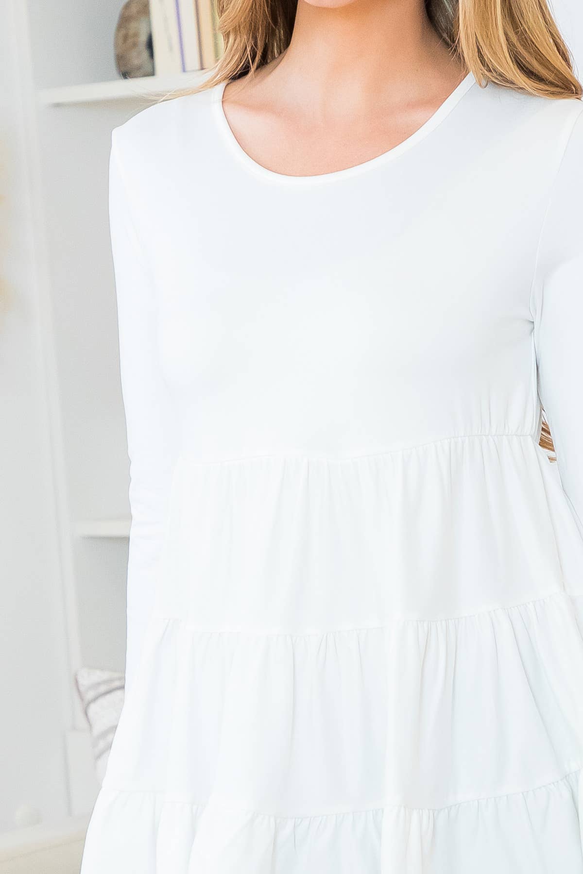 You & Me - Wholesale Tuniek - Dames - YMT20005V-STEVIGE GELAAGDE TOP MET LANGE MOUWEN51