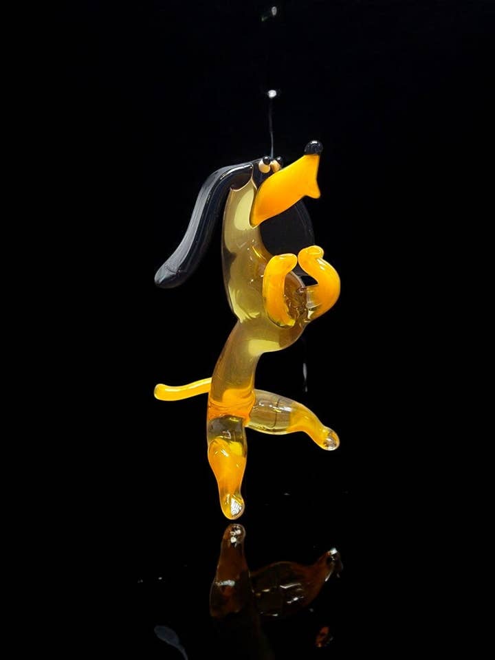Naturally Colored Glass Figurine - Handcrafted - Dachshund Design for wholesale by Glass by Iness