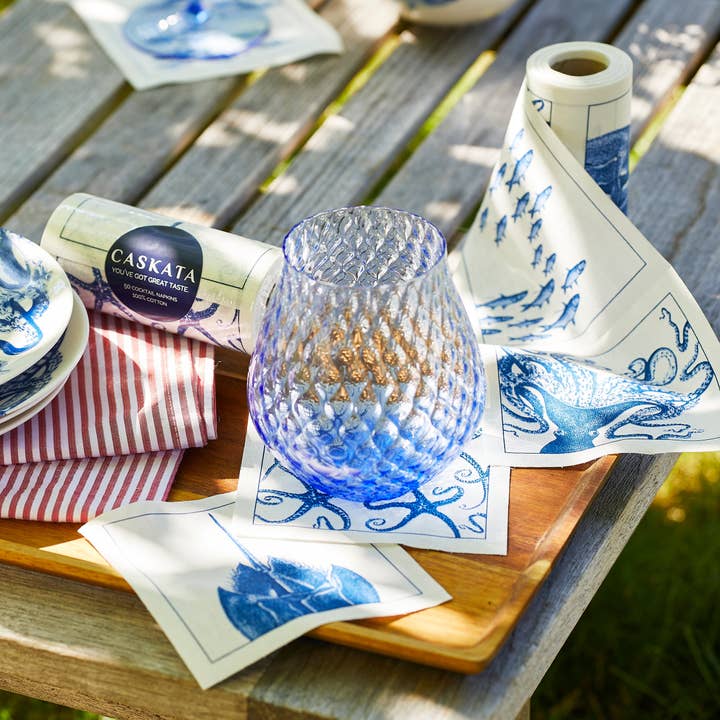 Caskata - Wholesale Disposable Napkin - Coastal Cocktail Napkin Roll2