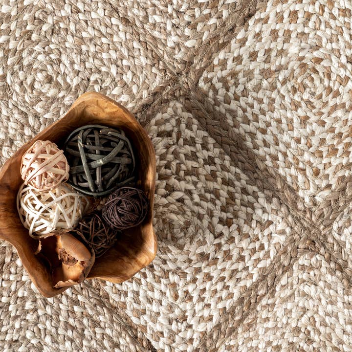 Natural Meja Moroccan Lattice Jute Area Rug for wholesale on Faire4