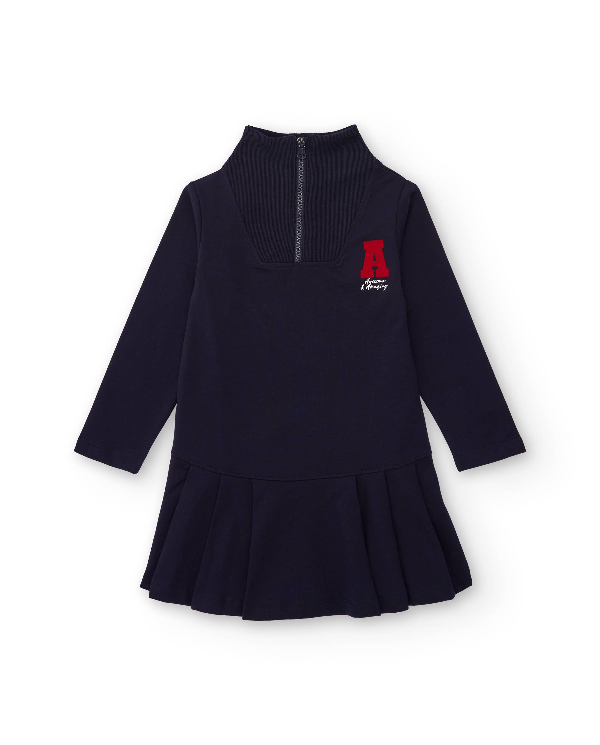 tuc tuc - Wholesale Dress - Kids - Girl's sporty dress in navy blue with front closure