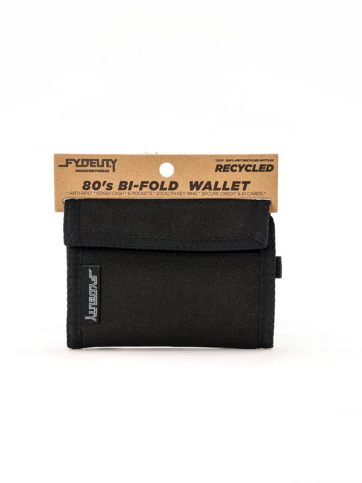 80726: 80's Wallet | RFID Blocking | Recycled RPET | Black for wholesale by Fydelity