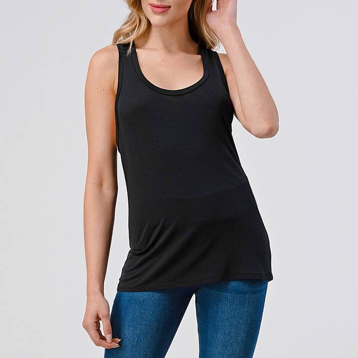 Heimious - Wholesale Tank Top - Women's - Scoop Neck Modal Jersey Tank Top, 255219