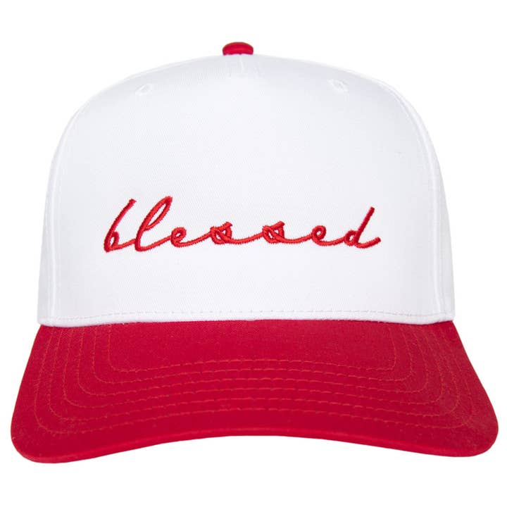 Katydid - Wholesale Trucker Hat - Women's - Blessed (Cursive) Wholesale Two-Toned Vintage Hat