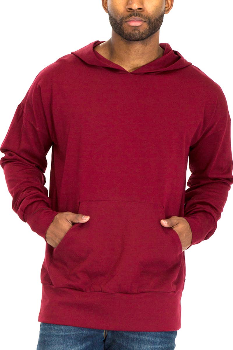 WEIV - Wholesale Hoodie - Men's - Essential Basic Pullover Hoodie - Burgundy0