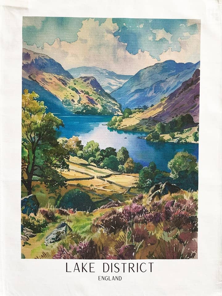Scene from the Lake District large cotton tea towel for wholesale by Half a Donkey