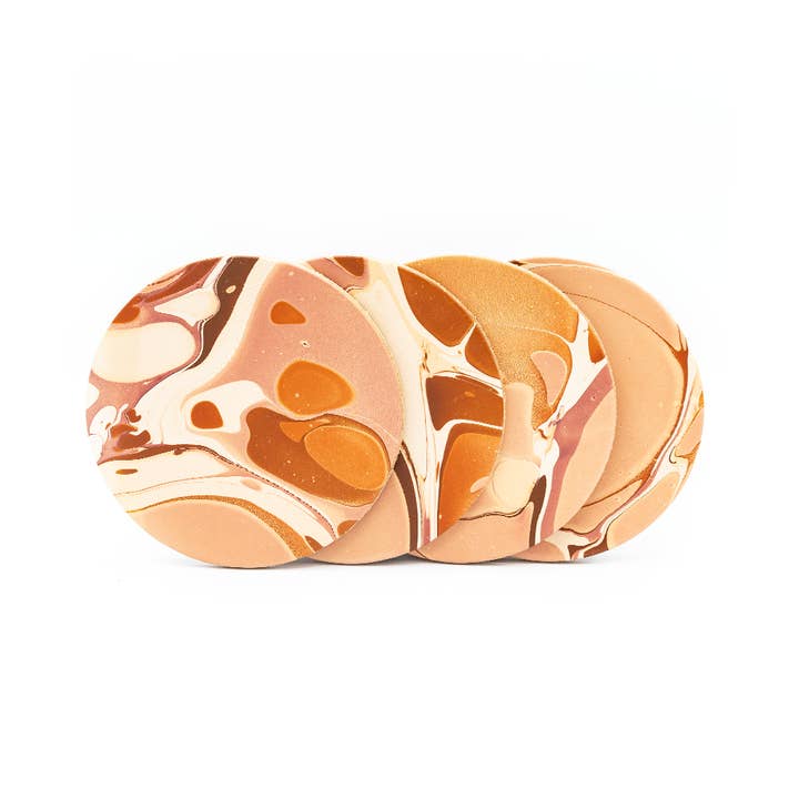 Glad & Young Studio - Wholesale Coasters - Coaster Set - Marbled Neutral2