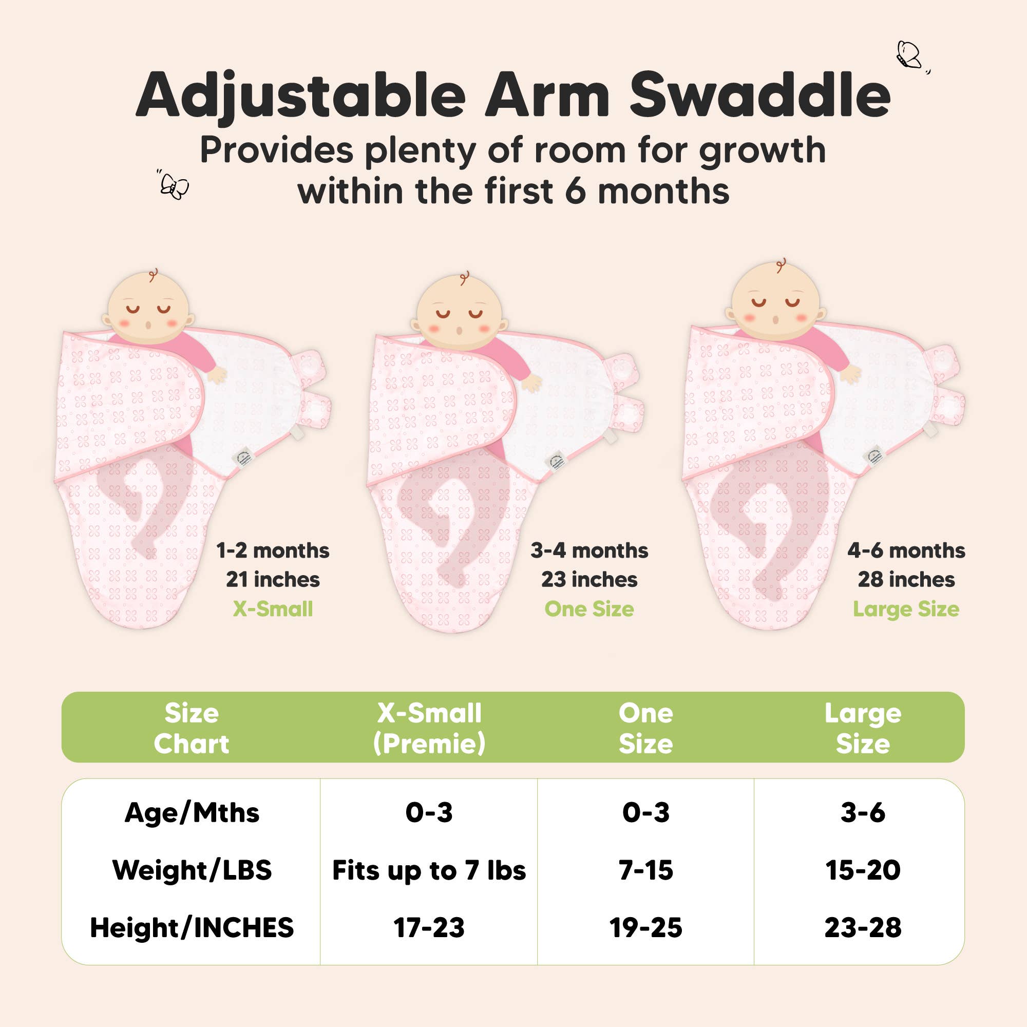 Blomma 3-pack KeaBabies Soothe Baby Swaddles för 0-3 månader, sovpåse för nyfödda för wholesale på Faire7