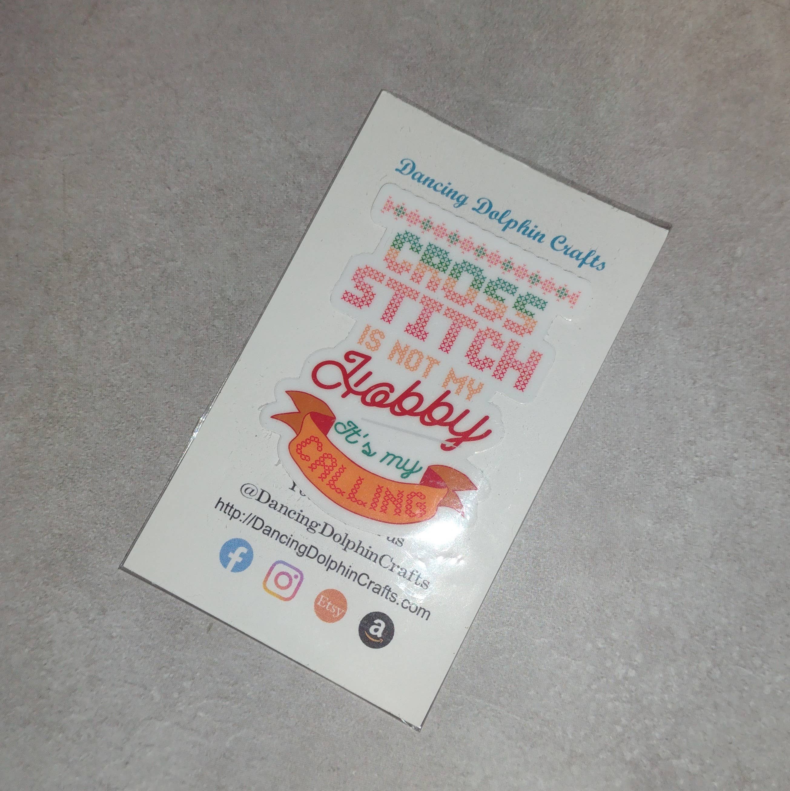 Dancing Dolphin Crafts - Wholesale Sticker - Cross Stitch Sticker | Cross Stitch Is Not My Hobby6