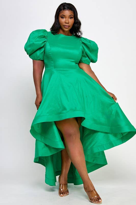 Namatt Design - Vente Robe – femme - Robe midi évasée à manches courtes Plus Puff10