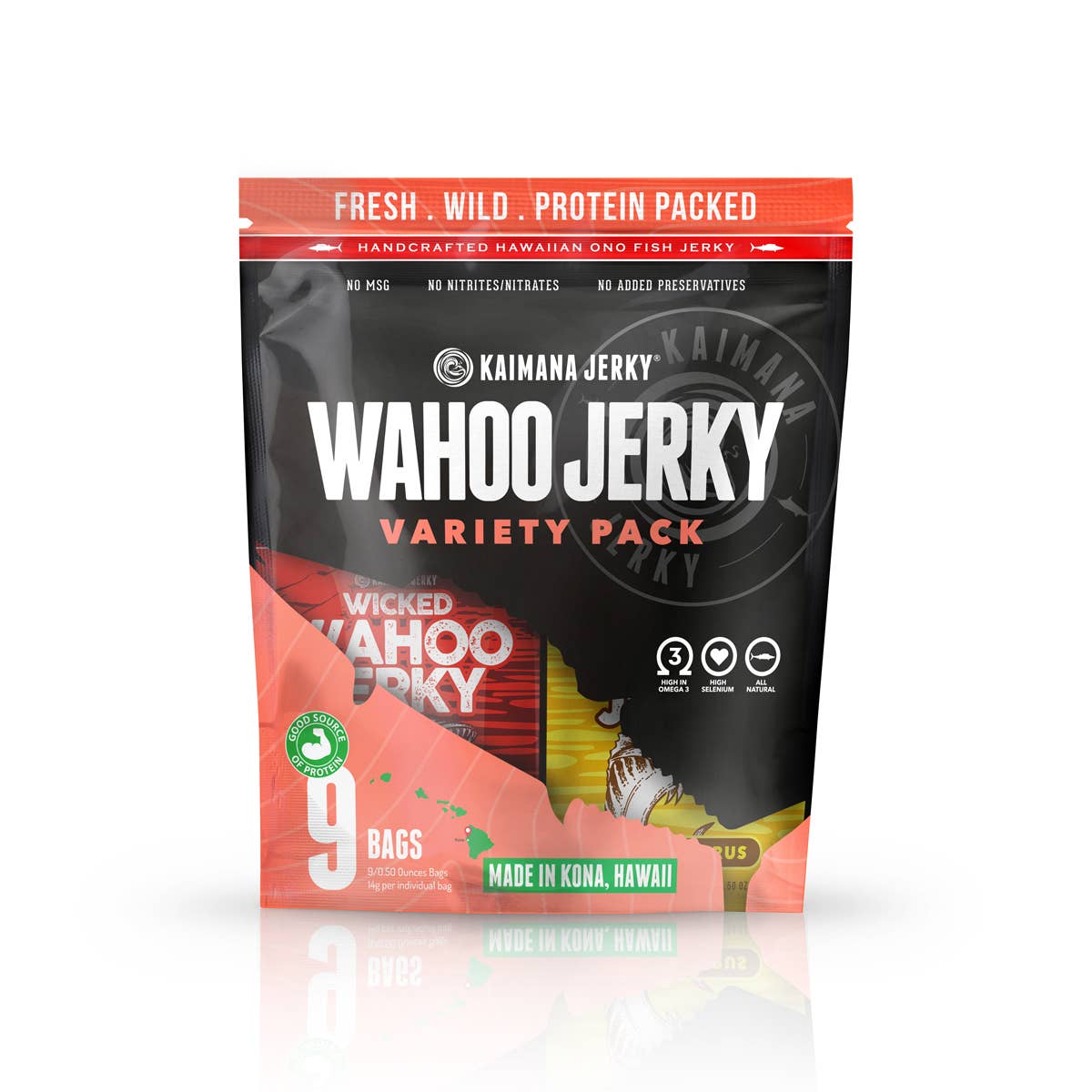 Kaimana Jerky - Wholesale Jerky - Wahoo Ono Jerky Variety Pack (9 Bags)