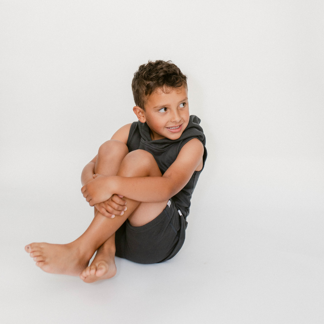 Coconut Pops - Wholesale Hoodie - Kids - Sleeveless Hoodie in Dark Gray3