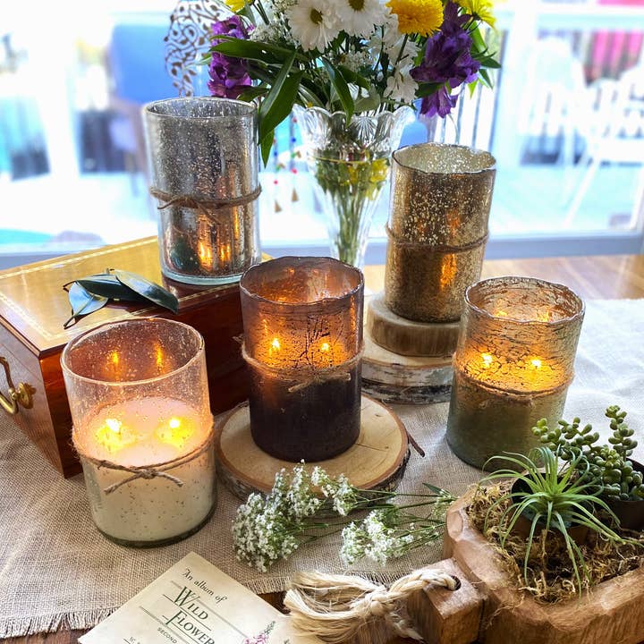 Himalayan Handmade Candles Artisan Blown Glass Hurricane for wholesale by Himalayan Trading Post