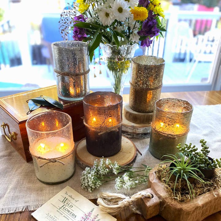 Himalayan Handmade Candles Artisan Blown Glass Hurricane for wholesale by Himalayan Candles