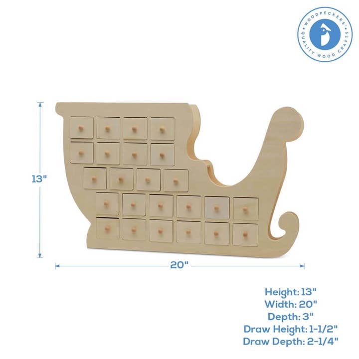 Woodpeckers Crafts - Wholesale Advent Calendar - Unfinished wooden Advent Calendar16