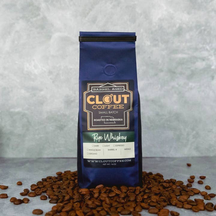 Clout Coffee - Venta al por mayor Café en grano - Whisky de centeno café envejecido en barril | 16 oz