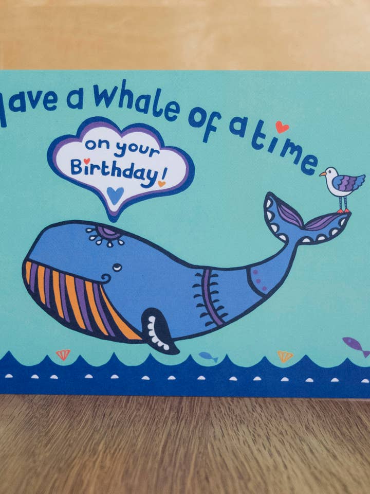 Whale Birthday Card for wholesale by Lunar Apple