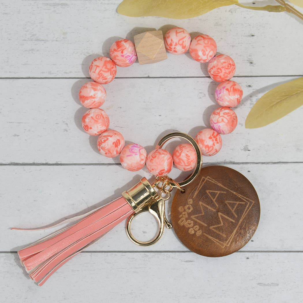 SoapElenGlen - Wholesale Keychain - Women's - Mama Silicone Bead Tassel Keychain, Mother’s Day Gift10