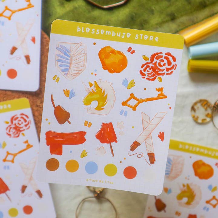 Stickersheet - Angriff auf Titan für den Großhandel von BlossomBujo Store
