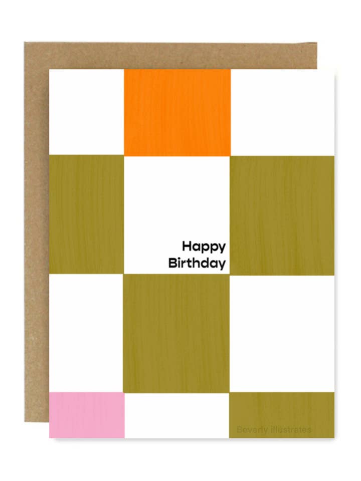Feliz cumpleaños a cuadros - Tarjeta de felicitación para venta al por mayor de District Picked