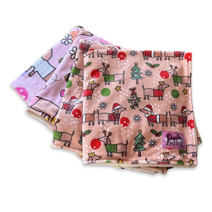Mini Travel Lap Blanket - Christmas for wholesale by Puppies & Pom Poms