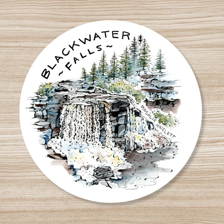 Blackwater Falls State Park vattentät klistermärke för wholesale av Rosalie Haizlett Illustration