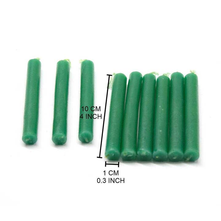 Vrinda - Wholesale Tapered Candle/Candlestick - 4''Chime/Spell candles(pack of 20) Green2