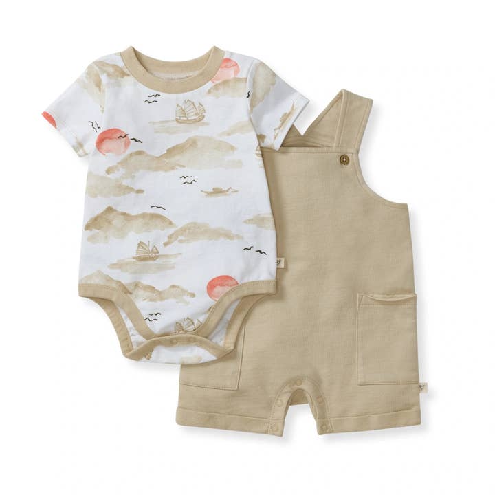 Fishing Boats Baby Boy Bodysuit & Romper Set for wholesale by Burt's Bees Baby
