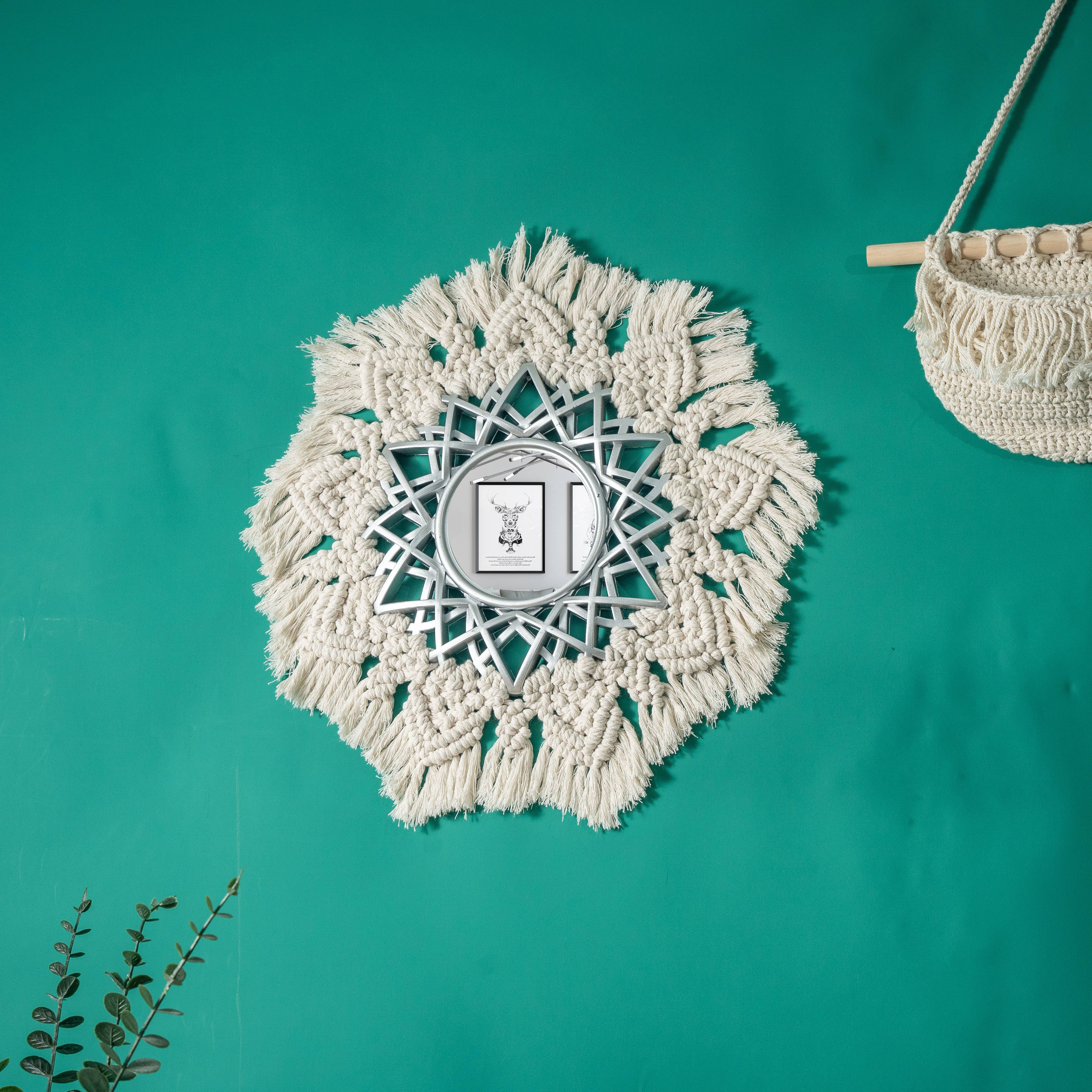 Sparkle Being - Wholesale Wall Mirror - Handmade Round Bohemia Style Wall Hanging - Macrame Mirror3