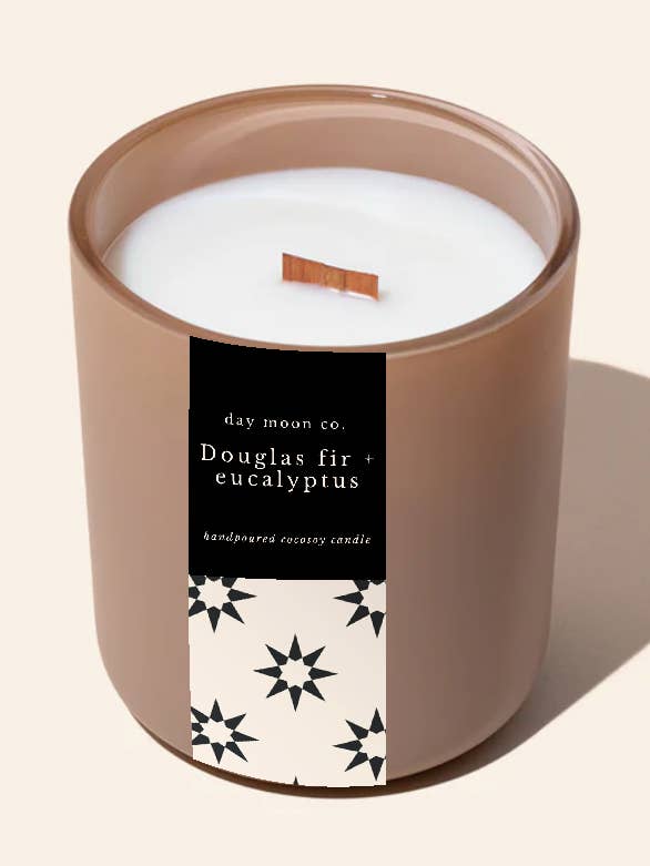 Douglas Fir + Eucalyptus 13 oz (369g) Coconut Soy Candle for wholesale by Day Moon Co.