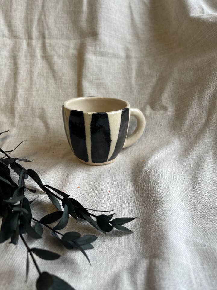 Stipe 150ml Mini Mug for wholesale by Charlotte Manser Ceramics