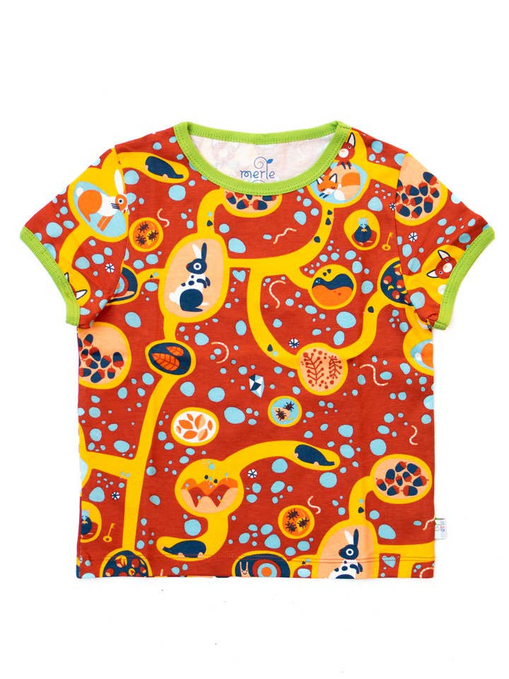 T-shirts bio pour enfants - Burrows pour la vente par Merle Kids