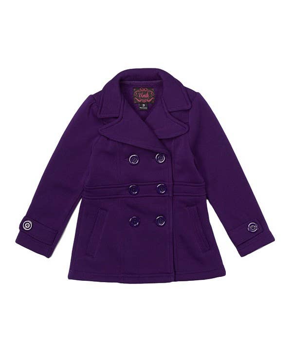 Unik - Vente Manteau – enfant - Manteau en polaire pour filles avec boutons S-XL3