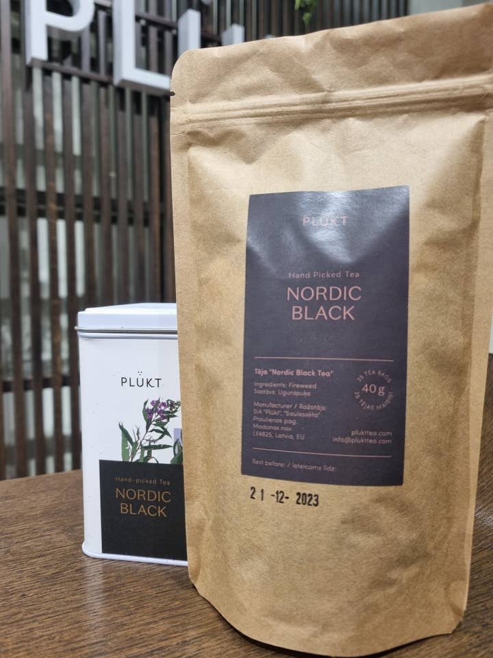 REFILL tea package NORDIC BLACK tea 25 bags, organic herbal for wholesale by Plūkt