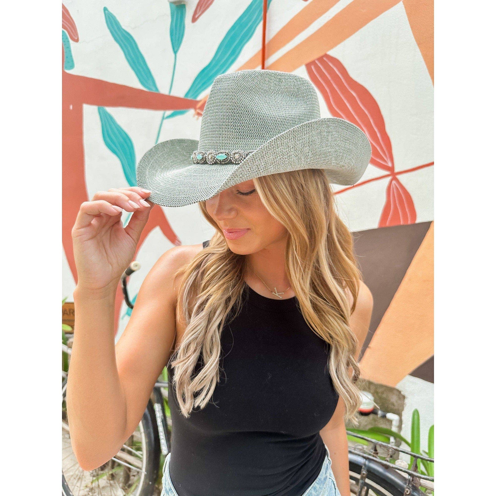 MiMi Wholesale - Wholesale Cowboy Hat - Women's - CBC08 C.C Brand Della Cowboy Hat w/ Pearl & Rhinestone8