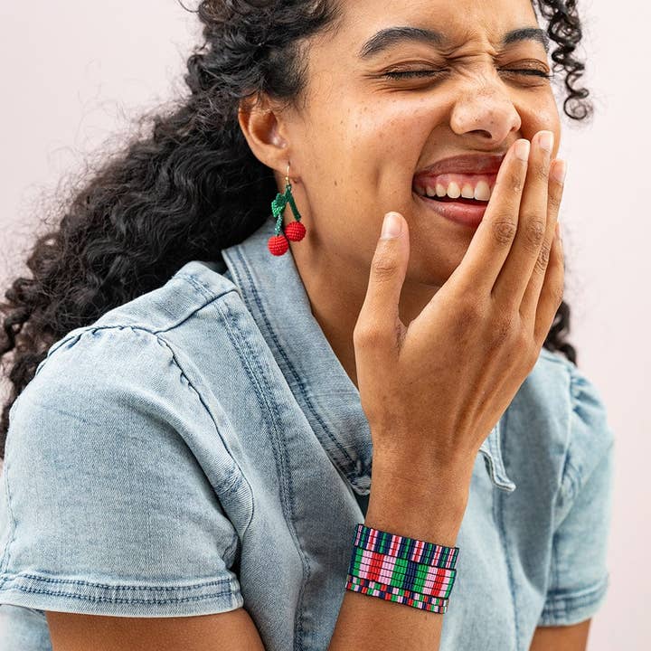 INK + ALLOY - Wholesale Dangle Earrings - Lottie Cluster Dangle Luxe Earrings Cherry1