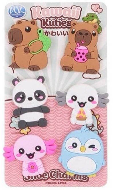 KIDDY-MOOV – Acessórios de calçado - Crianças e bebés por atacado – Conjunto de 6 enfeites para sapatos Kawaii Kuties8