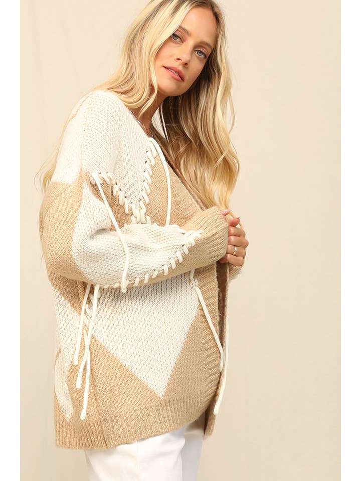 KyeMi - Wholesale Cardigan - Women's - Cuddle Up In A Chunky Knit Cardigan Sith Piecing11