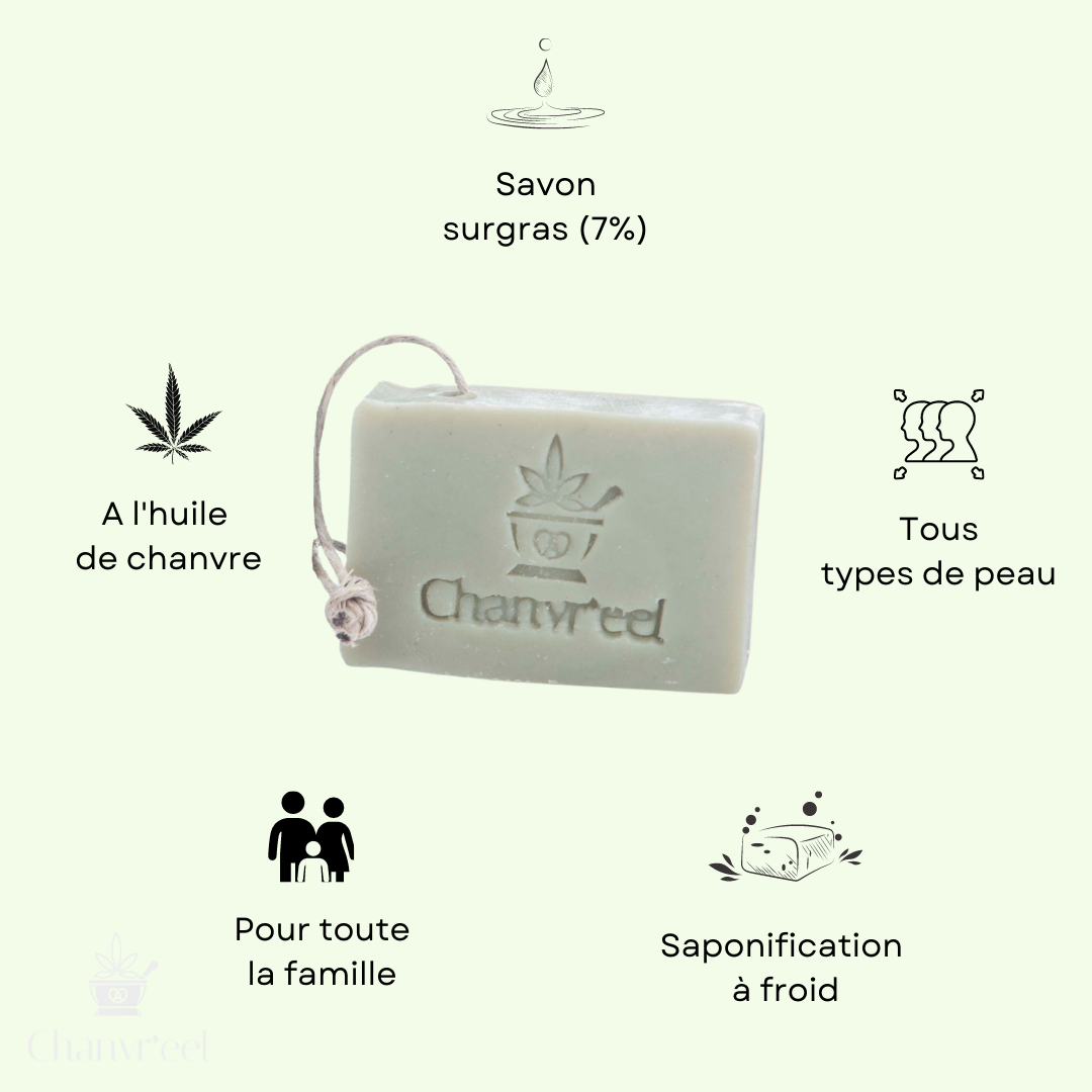 Chanvr'eel & Carat'eel – sabonete sólido por atacado – Sabonete orgânico de óleo de cânhamo - 100g1