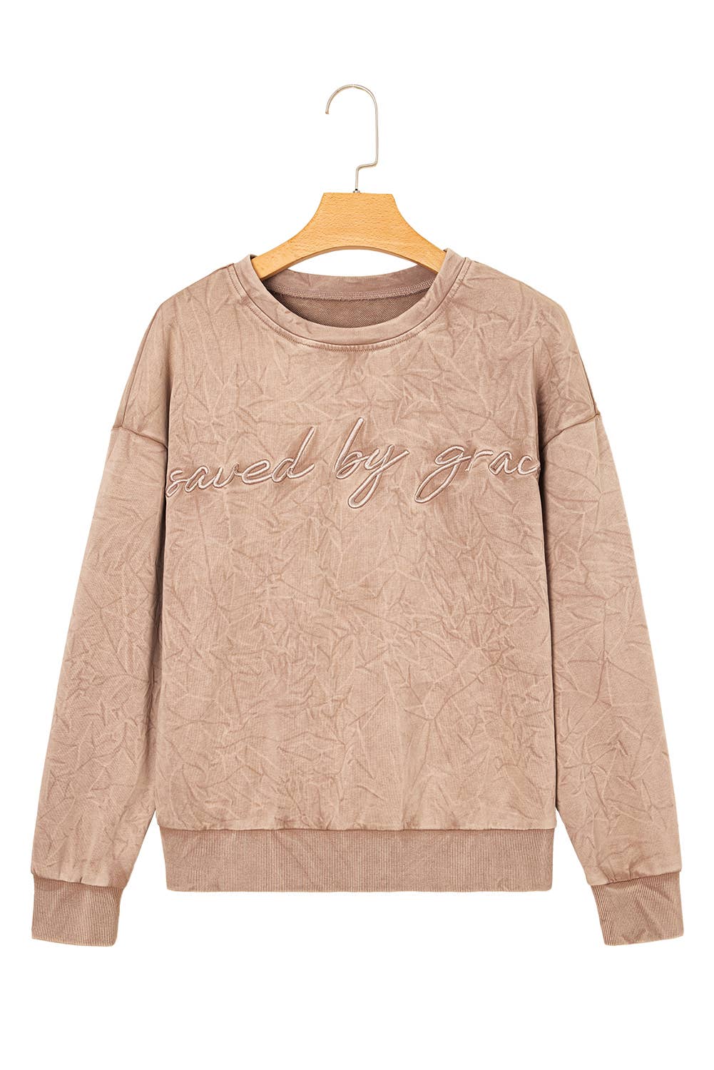 Aapparella - Wholesale Sweatshirt - Women's - Saved by grace Embroidery Mineral Wash Sweatshirt | S-XL11