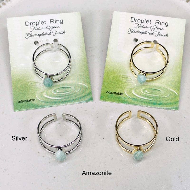 Rock Paradise - Wholesale Single Stone/Solitaire Ring - Crystal Droplet Gemstone Rings4