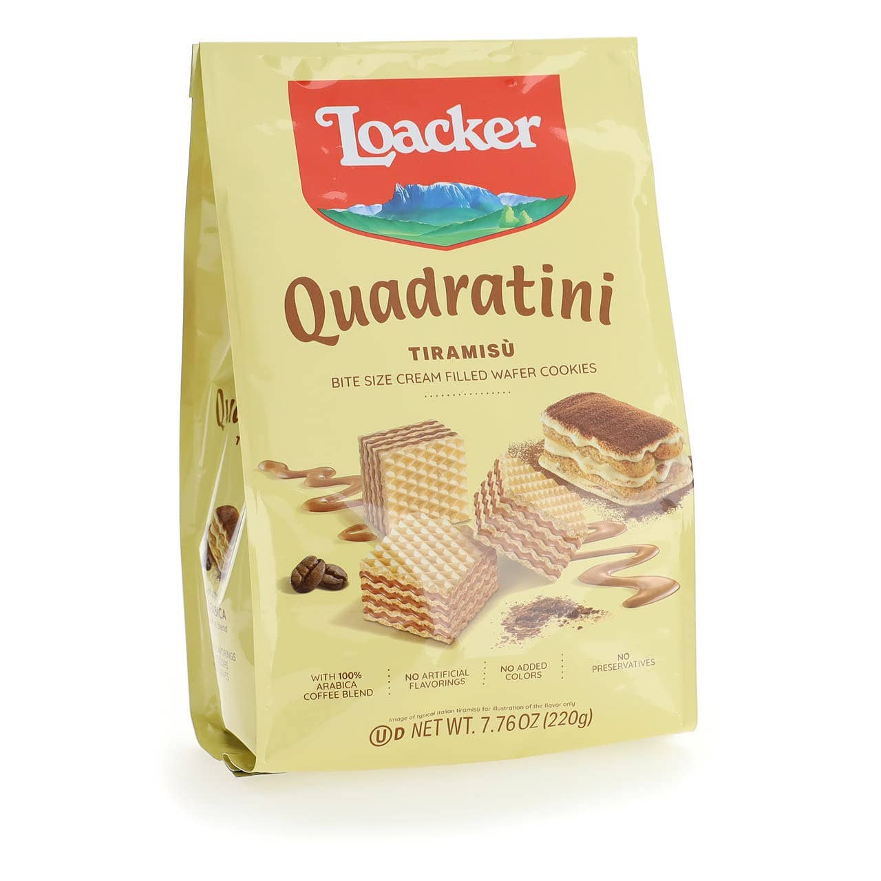 Long Island Candy Factory - Venta al por mayor Galletas - Bolsa de galletas de oblea Loacker Quadratini Tiramisu tamaño bocado 7.76 oz 6 unidades0