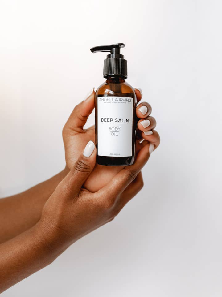 Deep Satin Body Oil Moisturizer for wholesale by Angella Irving