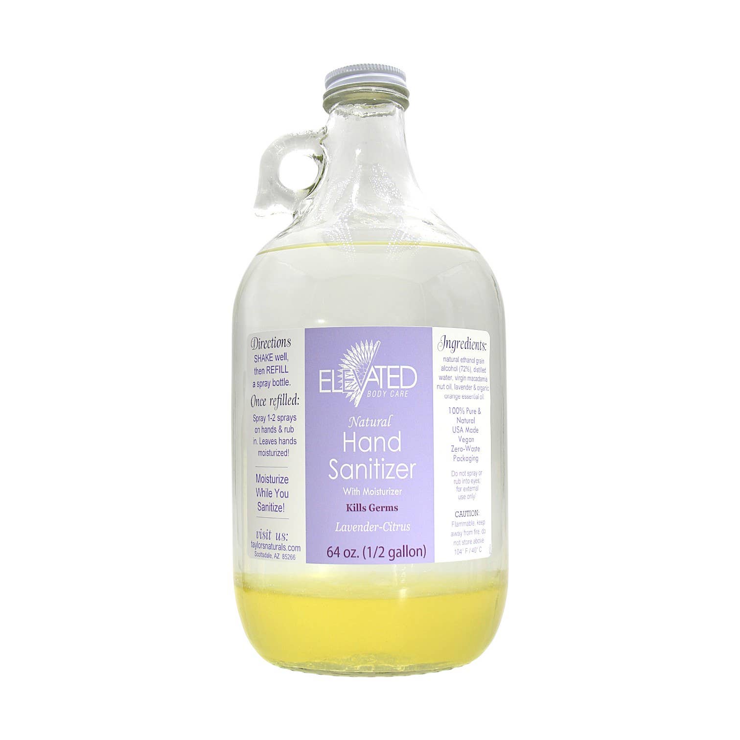 Taylor's Naturals - Vente Désinfectants pour les mains - RECHARGE/EN GROS de désinfectant pour les mains naturel ELEVATED4