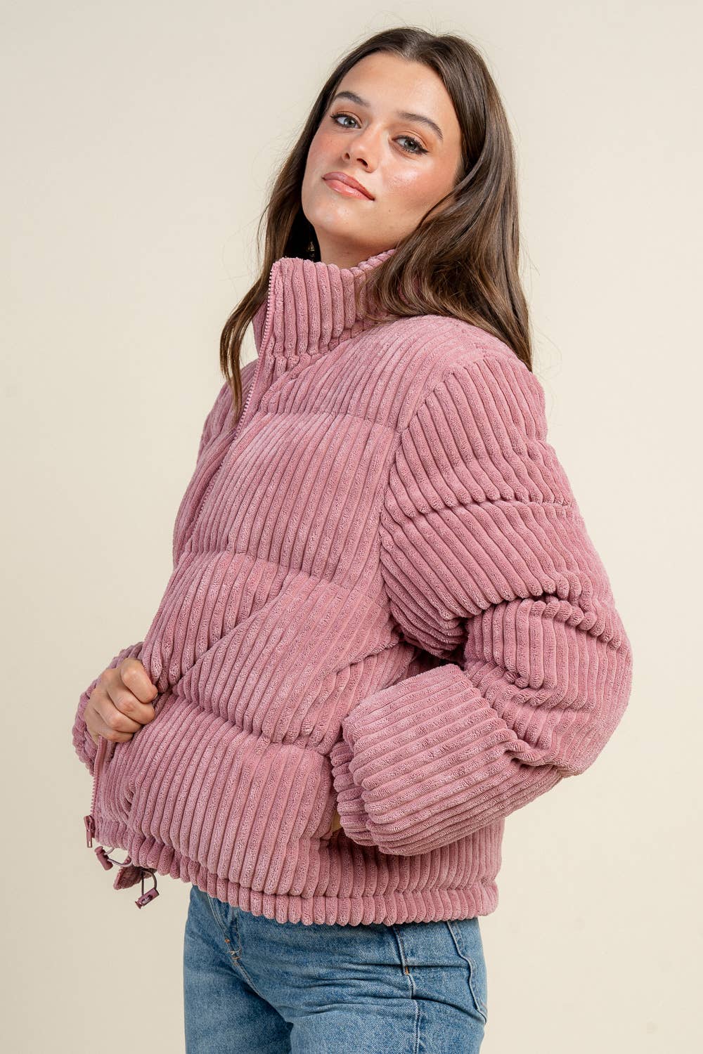 BEIVY & COLLABO - Wholesale Puffer Jacket - Women's - BG5392N / CORDUROY PUFFER JACKET7