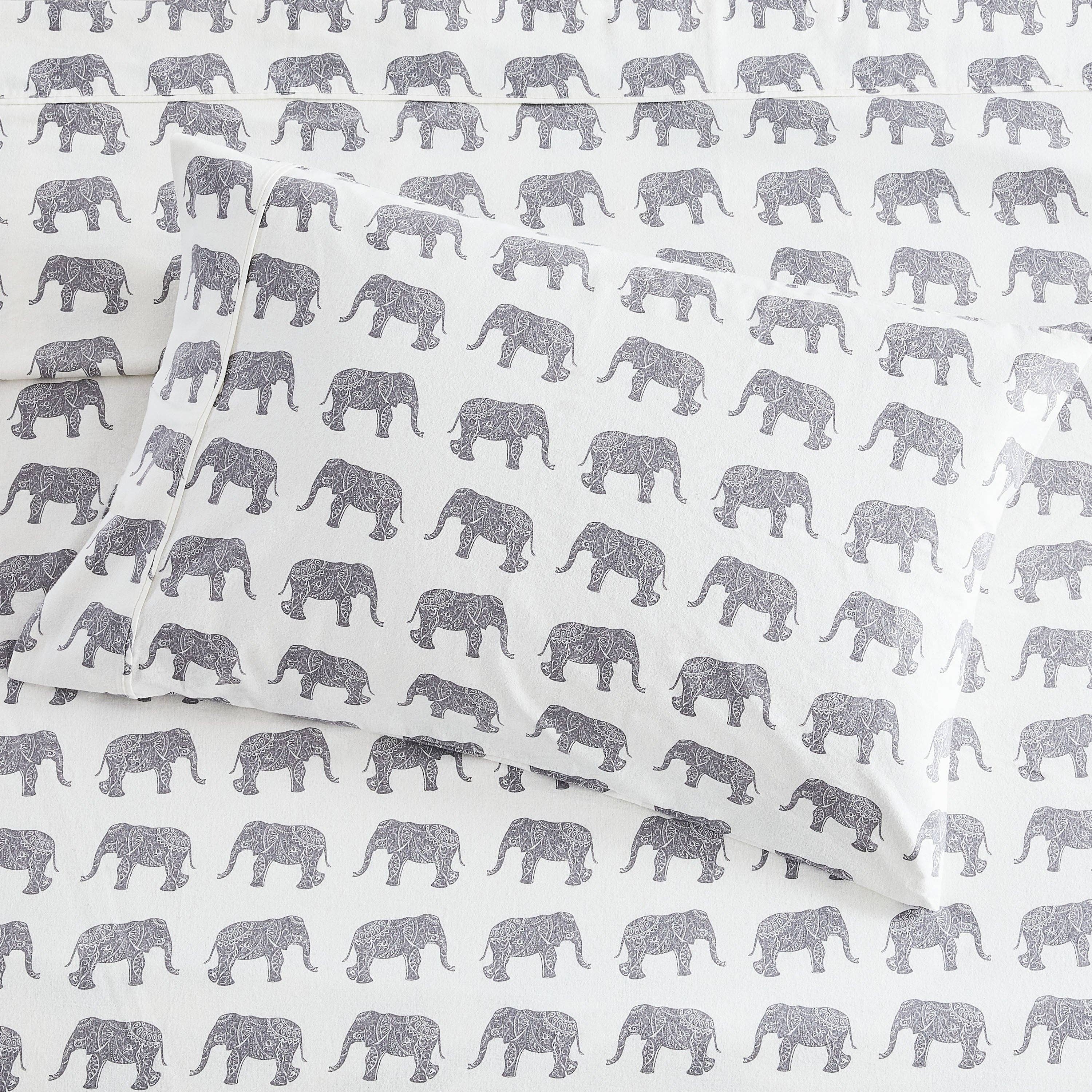 Mélange Home - Wholesale Sheet Set - Elephants Flannel Sheet Set1