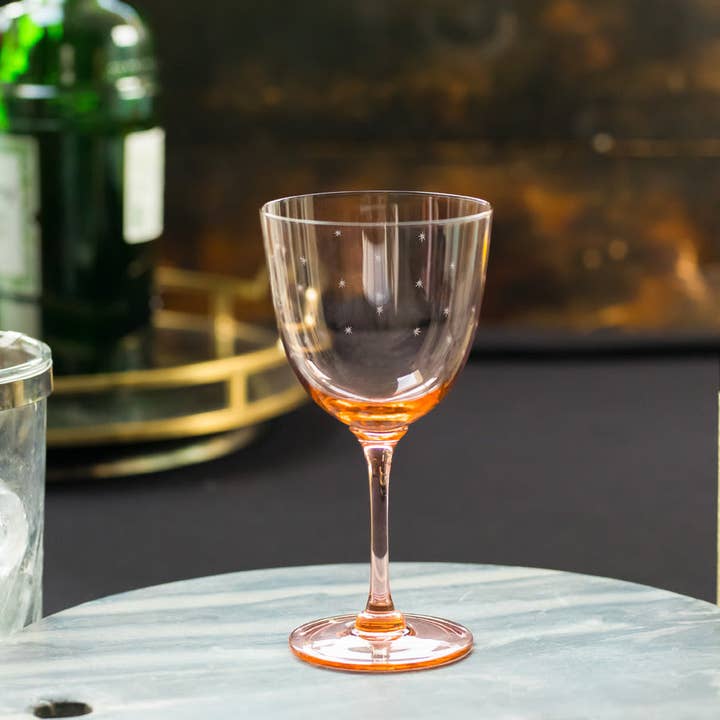 The Vintage List - Vendita all'ingrosso Bicchieri da vino - Un set di quattro bicchieri da vino rosato con design a stelle