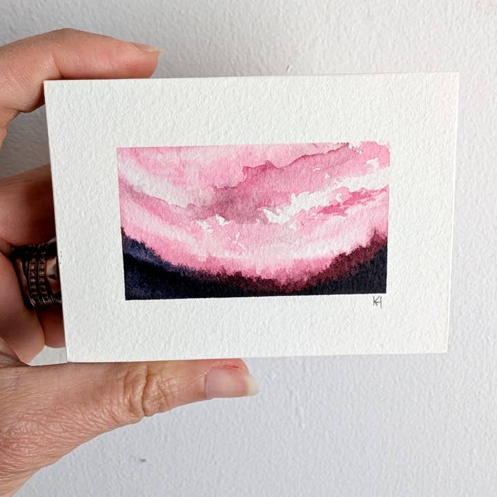 Studio Keturah - Wholesale Painting/Drawing - Original Mini Watercolour Artwork Blocks - PINK7